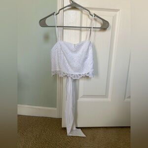 NWT Abercrombie lace tie back crop top